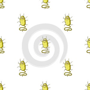 Yellow virus icon in cartoon style isolated on white background. Viruses and bacteries symbol stock vector illustration.