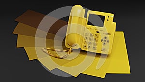 A Yellow VOIP Telephone, Dark Background