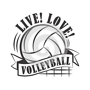 Yellow volleyball emblem