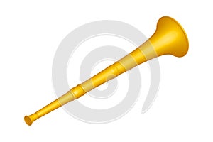 Yellow vuvuzela trumpet football fan. Vuvuzela isolated on a white background. Vector illustration