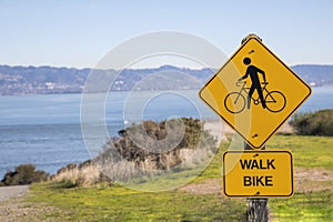 Yellow Walk and Bike Sign