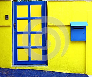 Yellow wall and door