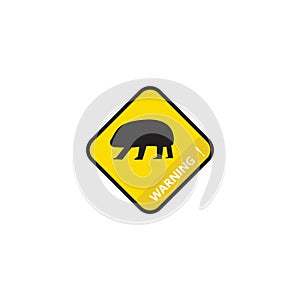 Yellow warning beast Vector Icon