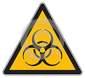 Yellow warning biohazard sign