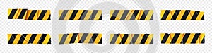 Yellow warning caution tape line wrinkled ribbon