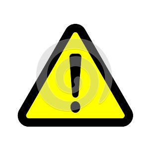 Yellow warning dangerous attention icon