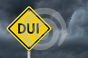 Yellow Warning DUI Highway Road Sign