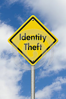 Yellow Warning Identity Theft Highway Road Sign