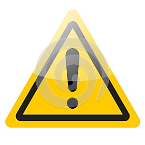 Yellow warning sign. Danger symbol icon