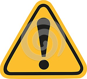 Yellow warning sign with exclamation mark
