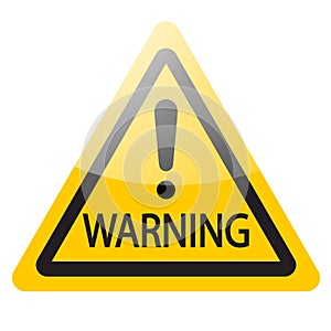 Yellow warning sign with exclamation mark. Vector symbol icon