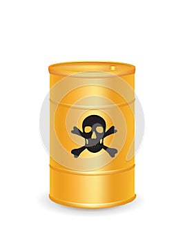 Yellow waste barrel