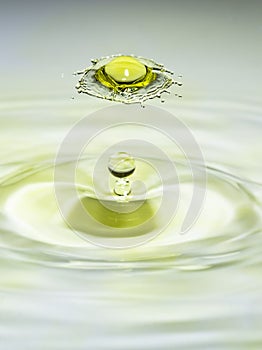 Yellow Water Drop Collision