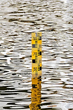 Yellow Water Level Staff Gauge