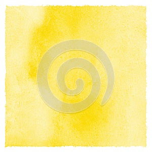 Yellow watercolor square background with stains