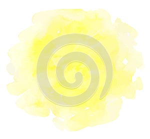 Yellow watercolor vector texture on a white background