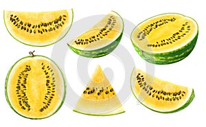 Yellow watermelon pieces