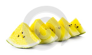 Yellow watermelon on white background