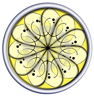 Yellow Website Button with 3D Floral Design