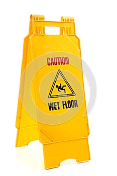 Yellow wet floor sign