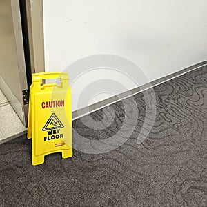 Yellow Wet floor sign
