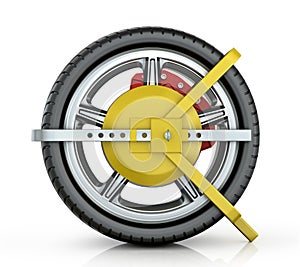 Yellow wheel clamp