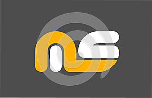 yellow white grey combination logo letter MS M S alphabet design icon