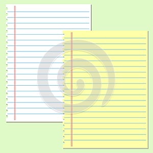 Yellow and white lined paper vector