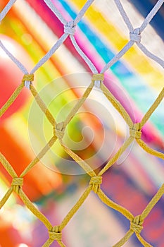 Yellow and white net and very colorful background in children pl