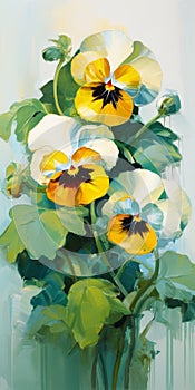 Yellow And White Pansy: A Stunning Digital Painting By Dmitry Spiros