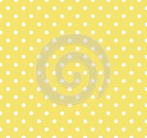 Yellow with white polka dots photo