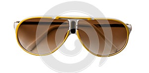 Yellow and white rimmed sportive sunglasses