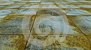 Yellow and white tiled floor