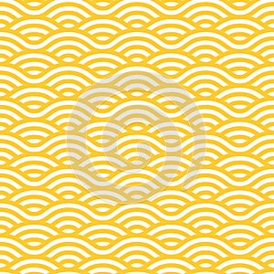 Yellow and white waves seamless pattern