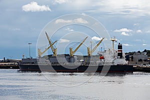 Yellow Winches on Dockside Freighter