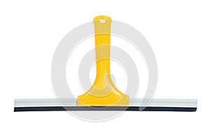 Yellow window squeegee isolated on white