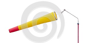 Yellow windsock indicating strong wind
