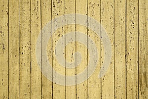 Yellow wood background, old wooden wall, painted texture.