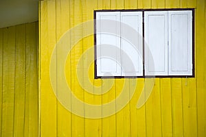 Yellow wood wall background