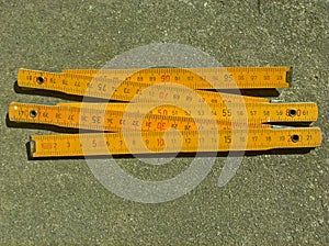 Yellow Wooden Folding Ruler