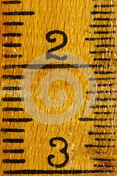 Yellow wooden ruler