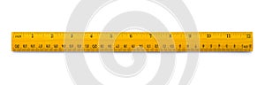 Yellow wooden ruler