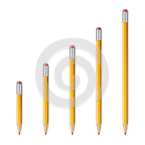 Yellow wooden sharp pencils