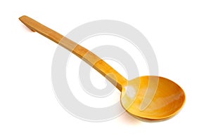 Yellow wooden spoon isolated