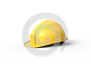 Yellow workers had hat - side view