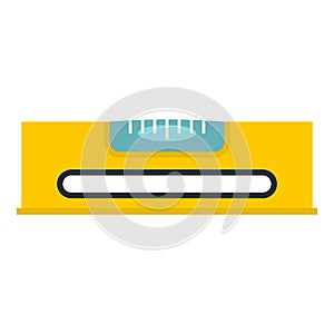 Yellow working tool bubble level icon isolated