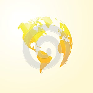 Yellow world map america transparent