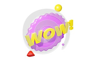 yellow wow on white background