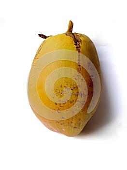 yellow young coconut on a white background