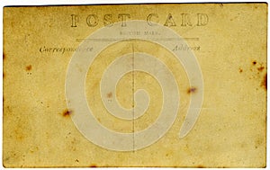 Yellowed antique postcard